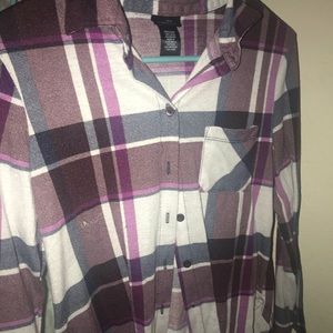 RUE21 Purple and White Flannel